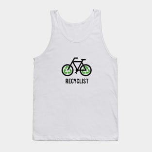 Recycylist, bicycle with recycling sign, t-shirt, cyclist shirt Tank Top